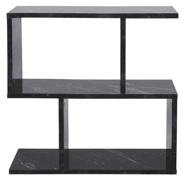 Masuta laterala LIFE, negru cu efect de marmura, PAL melaminat, 60x20x