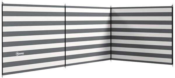 Outsunny Paravan de Plajă Pliabil din Poliester 540x150 cm Gri | Aosom Romania