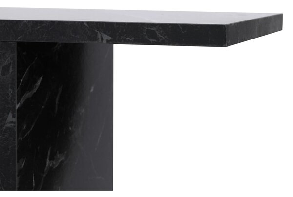 Masuta laterala LIFE, negru cu efect de marmura, PAL melaminat, 60x20x