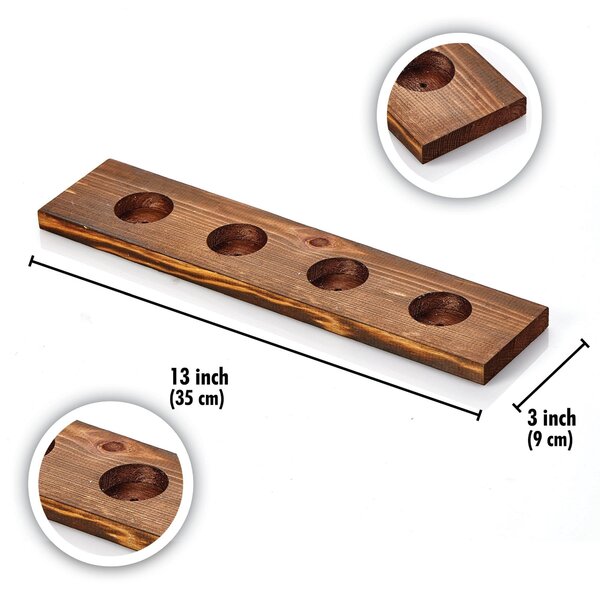 Suport lumanari TEALIGHT KA, nuc, lemn, 35x9 cm