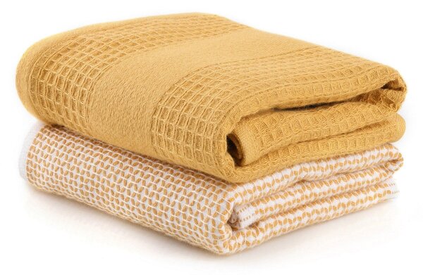 Set 2 prosoape baie BETTY, galben, bumbac, 40x60 cm