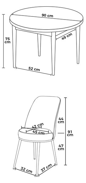 Set dining Torra (nuc baroc + crem) (pentru 4 persoane). 1144604