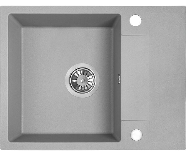 Kuchinox Rab, chiuvetă din granit cu 1 compartiment 560x440x175 mm cu scurgător, gri mat, LAV-SBF_513Y