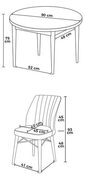 Set dining Roxie (nuc baroc + maro) (pentru 4 persoane). 1144565