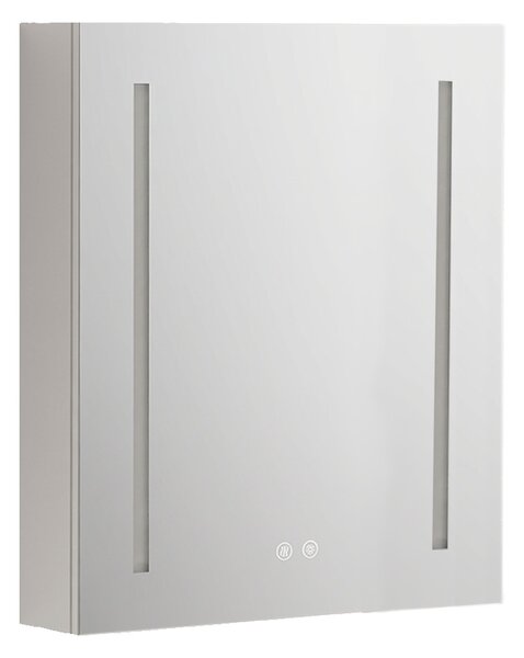Mereo, Dulap baie Mereo 60 cm, dulap cu oglindă, argintiu, MER-CN190P