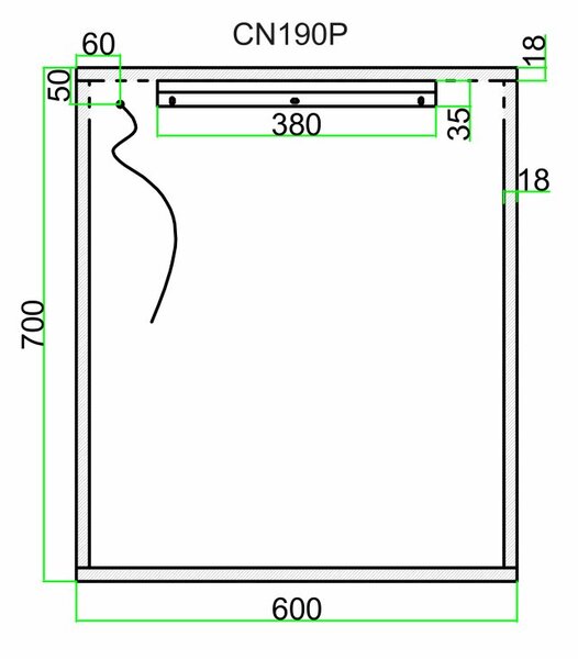 Mereo, Dulap baie Mereo 60 cm, dulap cu oglindă, argintiu, MER-CN190P