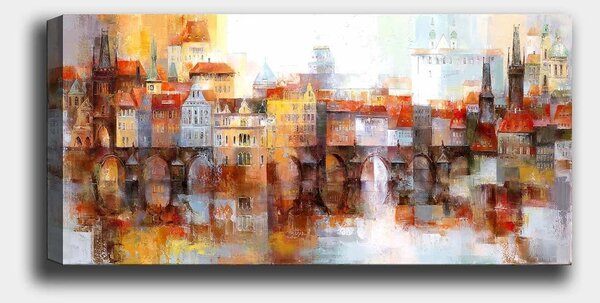 Tablou 483TNS1744, multicolor, panza/lemn, 80x30 cm