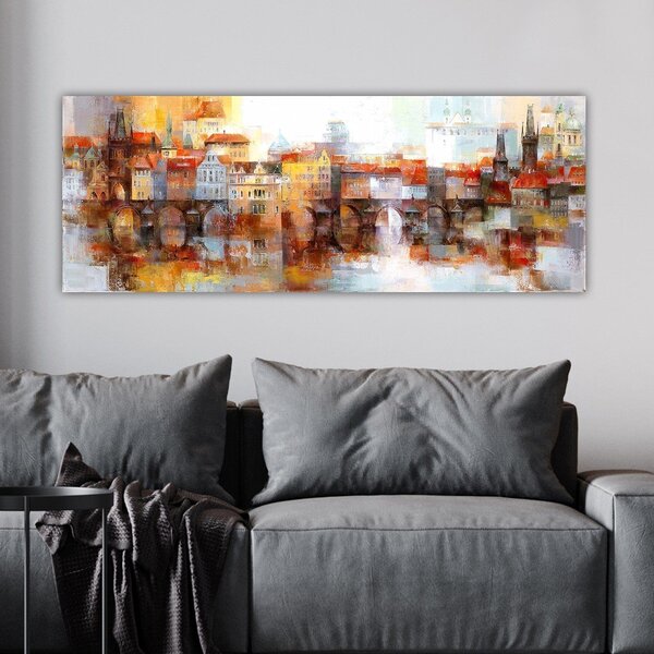 Tablou 483TNS1744, multicolor, panza/lemn, 80x30 cm