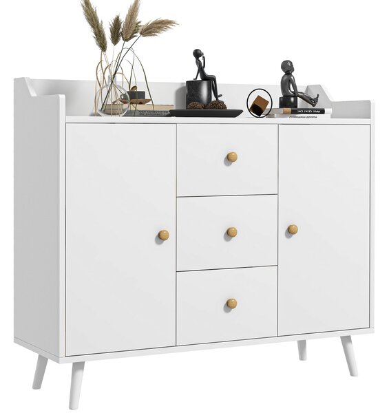 Bufet HOMCOM Alb 90x80 PAL-Pin | Aosom Romania
