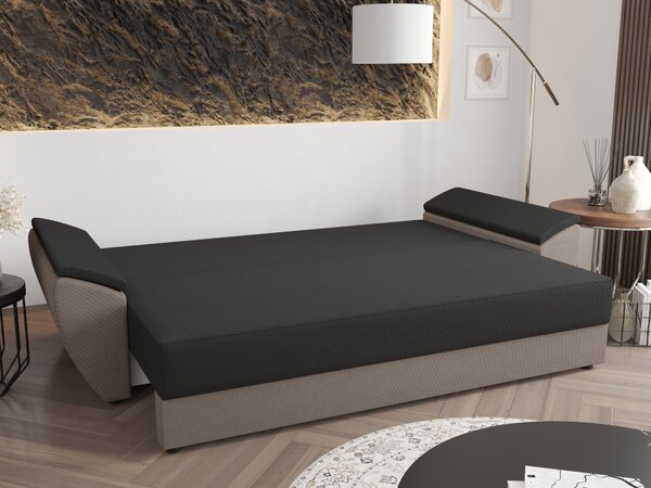 Canapea trei locuri Radiant Bis (Negru + Maro). 1056839