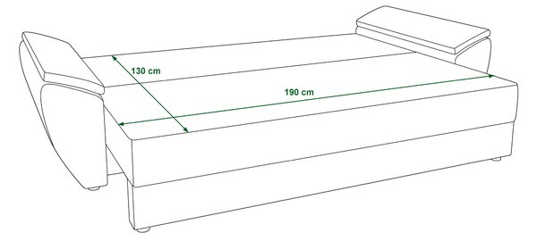 Canapea trei locuri Radiant Bis (Negru + Maro). 1056839