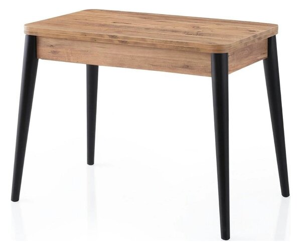 Masa extensibila DOLUNAY 1284, stejar/negru, PAL melaminat, 100/120x60