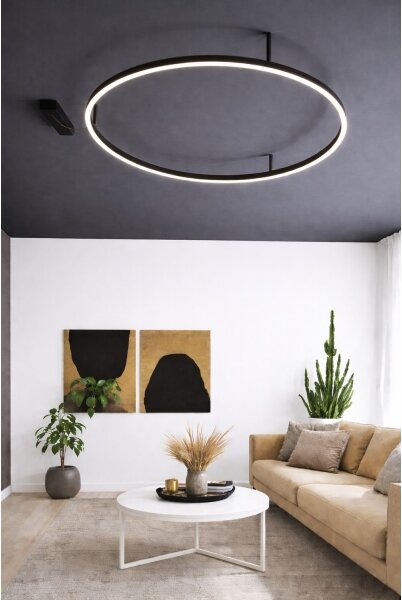 Ideal Lux - Plafonieră LED ORACLE SLIM, 37W, 230V, 4000K, diam. 70 cm, negru
