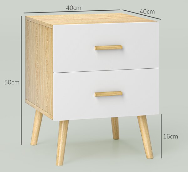 Comodă HOMCOM 2S stejar 40x50 | Aosom Romania