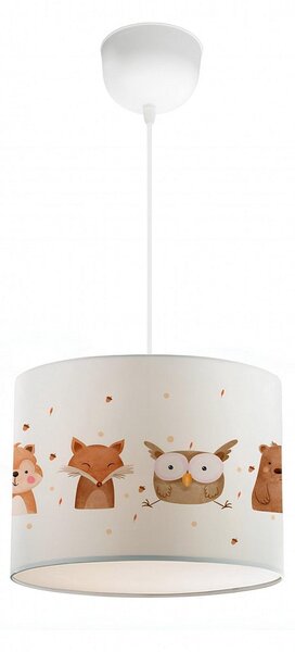 Lustra AYD-2919, crem/maro, material textil/metal, 24x70 cm