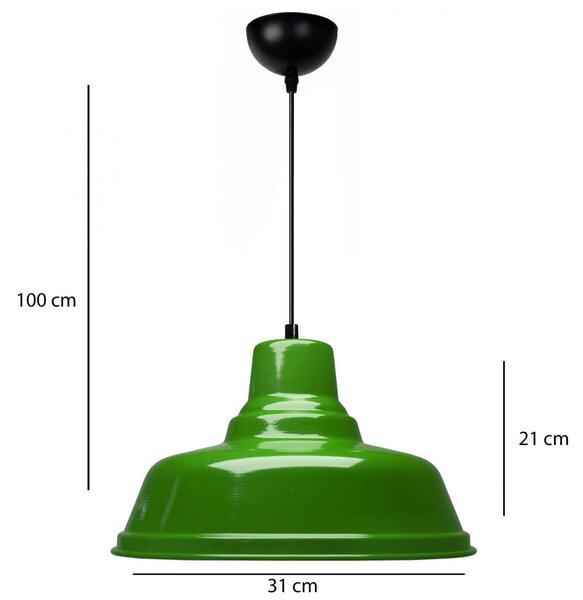 Lustra AYD-3708, verde, metal, 31x100 cm