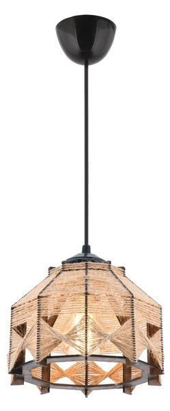 Lustra JUTTA JUTE, bej/negru, metal/iuta, 20x50 cm