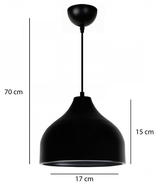 Lustra AYD-3550, negru, metal, 17x70 cm