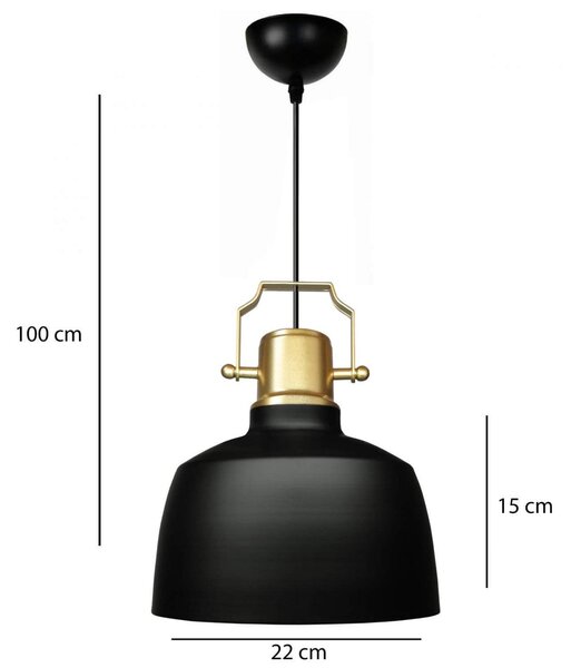 Lustra AYD-3724, negru/auriu, metal, 22x100 cm