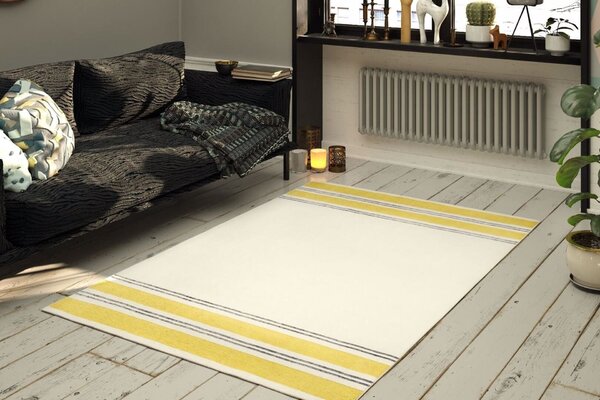 Covor FUNK CHENILLE, 75x150 cm, forma dreptunghiulara, poliester, galb