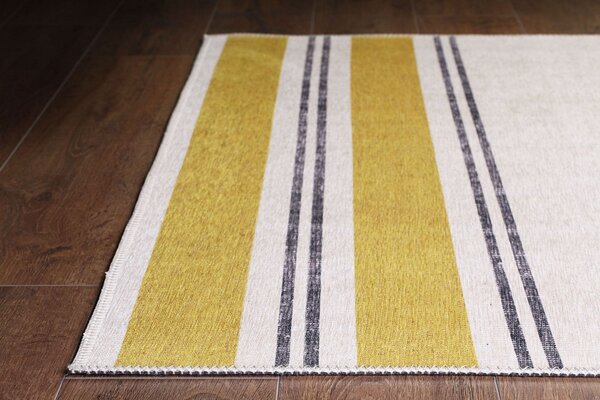 Covor FUNK CHENILLE, 75x150 cm, forma dreptunghiulara, poliester, galb