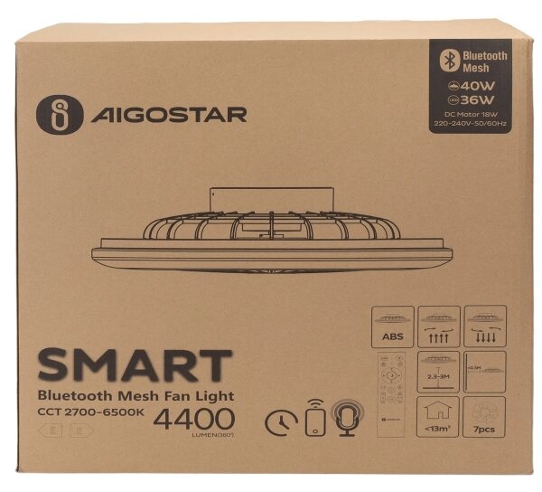 Plafonieră LED dimabilă cu ventilator Aigostar LED/40W/230V