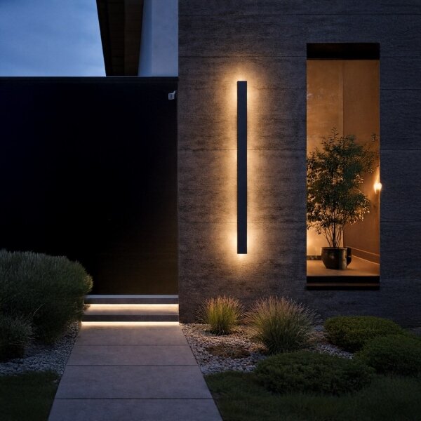 Aplica LED de exterior WOW, 20W, 230V, 3000/4000/6000K, 120 cm, IP54, negru