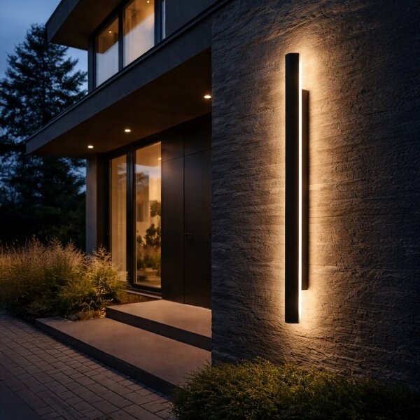 Aplica LED de exterior WOW, 20W, 230V, 3000/4000/6000K, 120 cm, IP54, negru