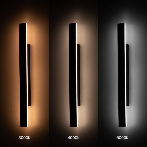 Aplica LED de exterior WOW LED/11W/230V 3000/4000/6000K 60 cm IP54 negru