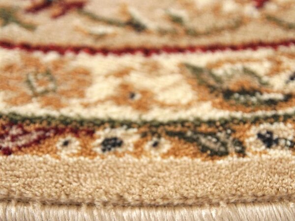 Covor Clasic Sufragerie, Model Lotos 523 100, Bej Crem, Oval Oval, 50x80