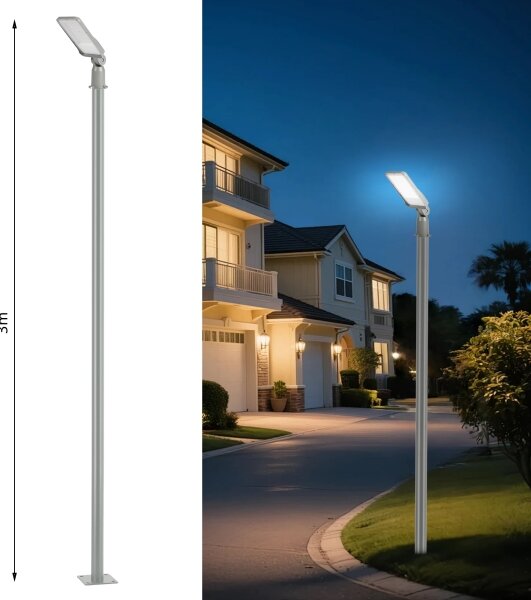 BRILAGI - Lampă LED de exterior cu stâlp și cablu 3 m URBANLIGHT LED/50W/230V, gri, IP65