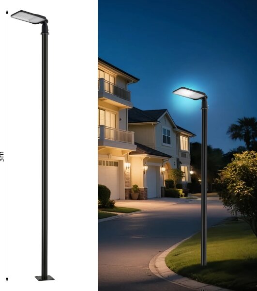 Lampă LED de exterior Brilagi cu stâlp și cablu de 3 m URBANLIGHT LED/100W/230V, negru, IP65