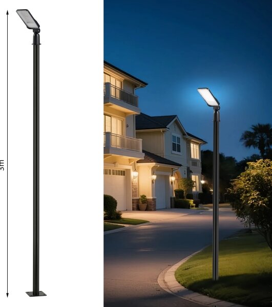 Brilagi - Lampă LED de exterior cu stâlp și cablu 3 m URBANLIGHT LED/50W/230V negru IP65