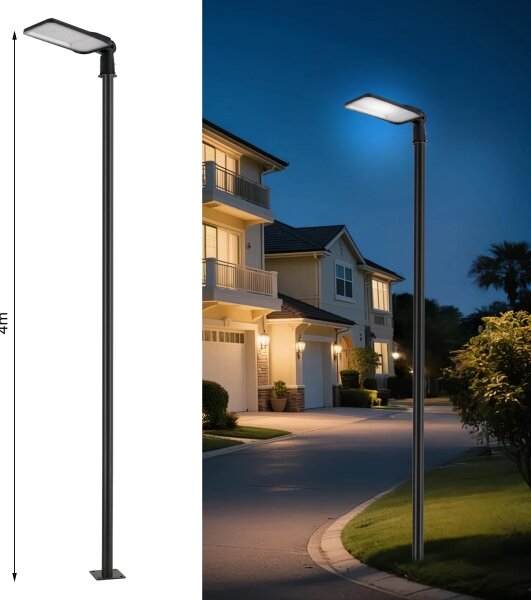 Brilagi-LED Lampă de exterior cu stâlp și cablu 4 m URBANLIGHT LED/200W/230V neagră IP65
