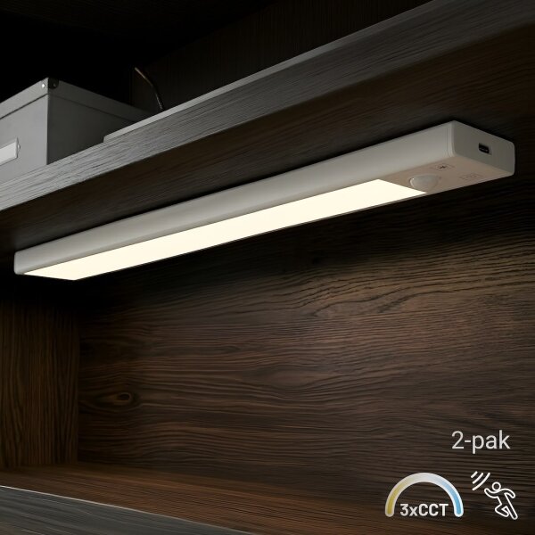 SET 2x lumini LED reîncărcabile pentru mobilier cu senzor VIRO LED/1,2W/800 mAh 30cm CCT alb