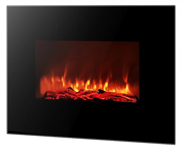 Șemineu electric, montare pe perete, telecomanda, intensitate reglabila, 2000w, Negru, 2302E