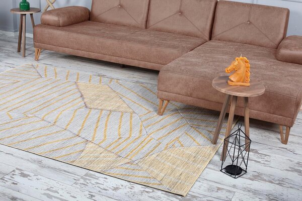 Covor FUNK CHENILLE, 75x150 cm, forma dreptunghiulara, poliester, galb