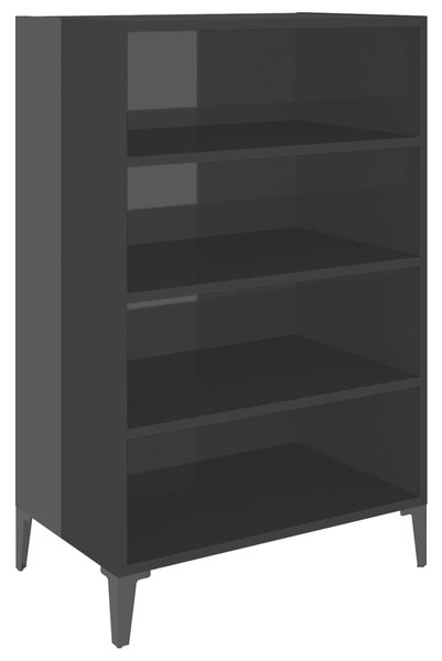 Servantă, negru extralucios, 57x35x90 cm, PAL