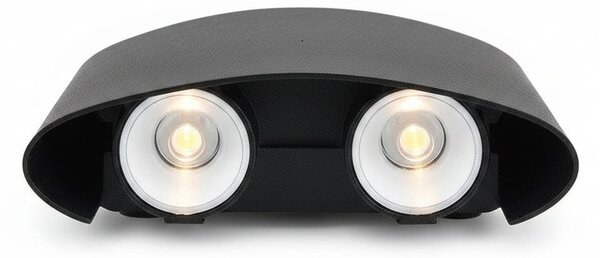 Aplica perete exterior LED 4W, finisaj negru, lumină alb cald, design modern