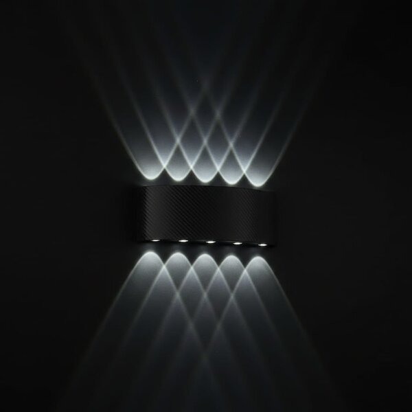 Aplica perete exterior LED 10W, neagra, lumina alb rece