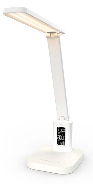 Nedis LTLRC10WT - Lampă LED reîncărcabilă, reglabilă, cu display 7,5W/1200 mAh 3000/4000/5700K albă