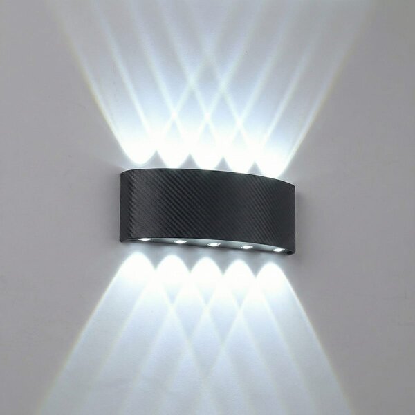 Aplica perete exterior LED 10W, neagra, lumina alb rece