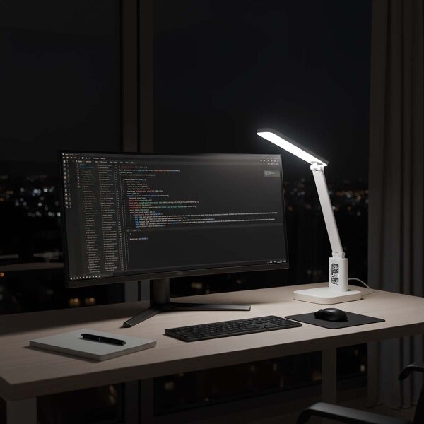 Nedis LTLRC10WT - Lampă LED reîncărcabilă, reglabilă, cu display 7,5W/1200 mAh 3000/4000/5700K albă