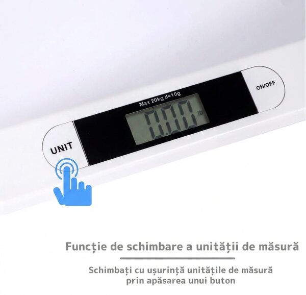 Cantar electronic bebeluși LCD, Eco Friendly, picioare anti-alunecare, max 20 kg