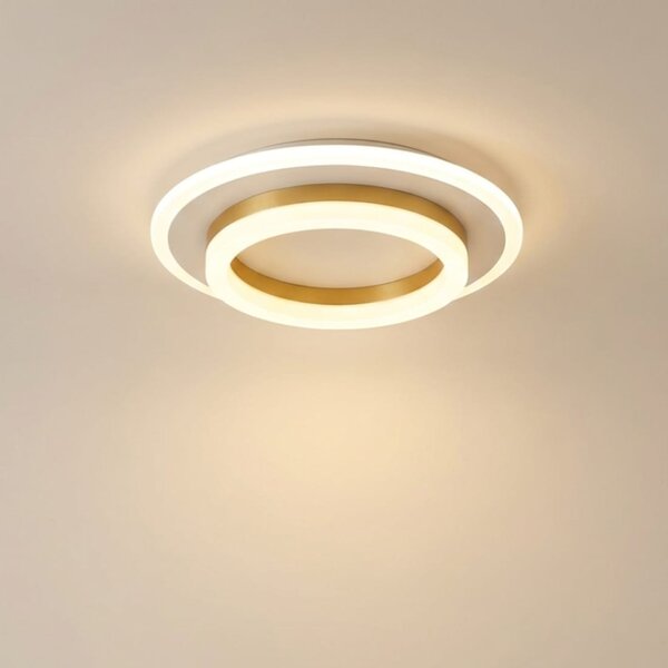 Lustra LED tavan RING aurie 50W, echivalent 200W, lustra rotunda aurie eleganta