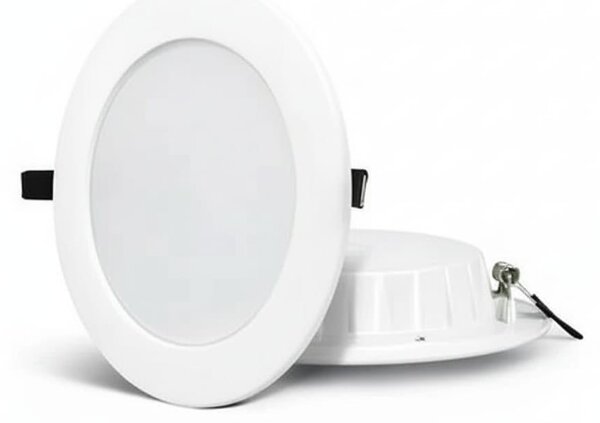 Spot LED incastrat ECO 6W rotund alb, 100mm, alb rece, pentru tavan rigips