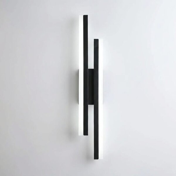 Aplica LED 24W neagra, pentru perete si tavan, design minimalist, echivalent 150W