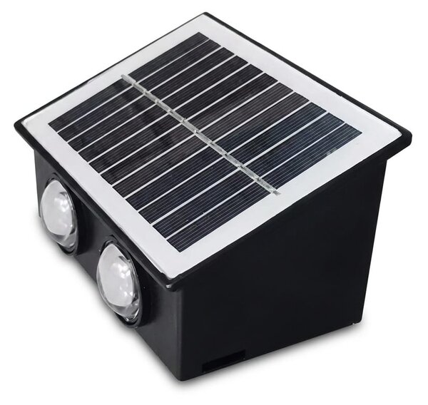 Aplica LED solara exterior 4W, neagra, pentru perete gradina si alei
