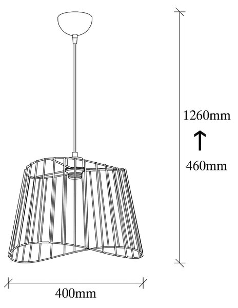 Lustra BYISOO 6340, negru, metal, 40x126 cm