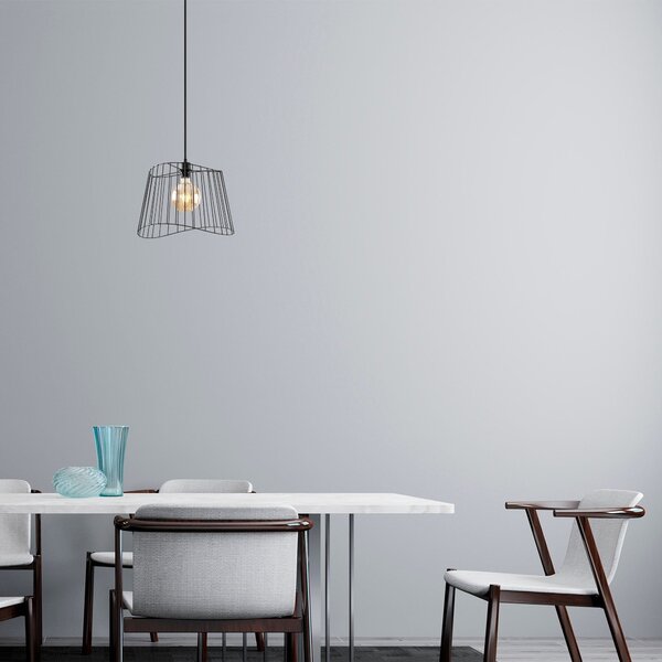 Lustra BYISOO 6340, negru, metal, 40x126 cm